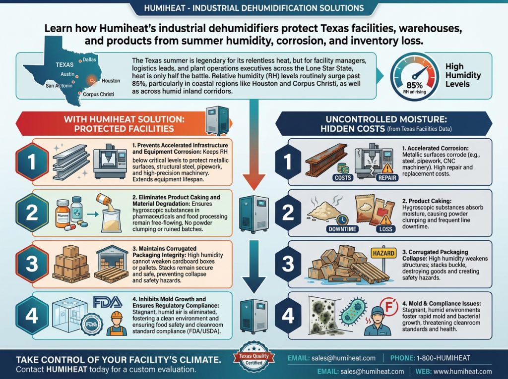 Combating Texas Summer Humidity: Industrial Dehumidification Strategies to Protect Infrastructure and Product Quality